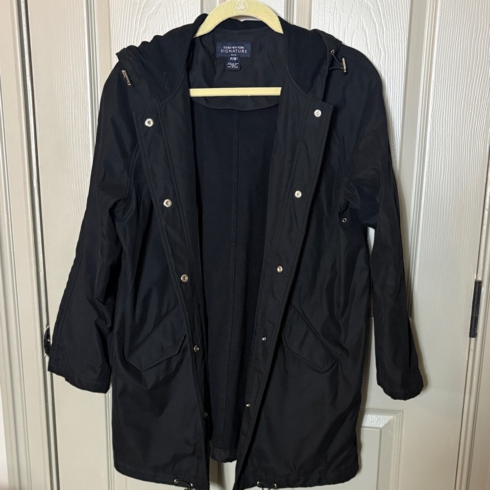 Jones New York Signature Weatherproof Black Utility Jacket Sz P/M